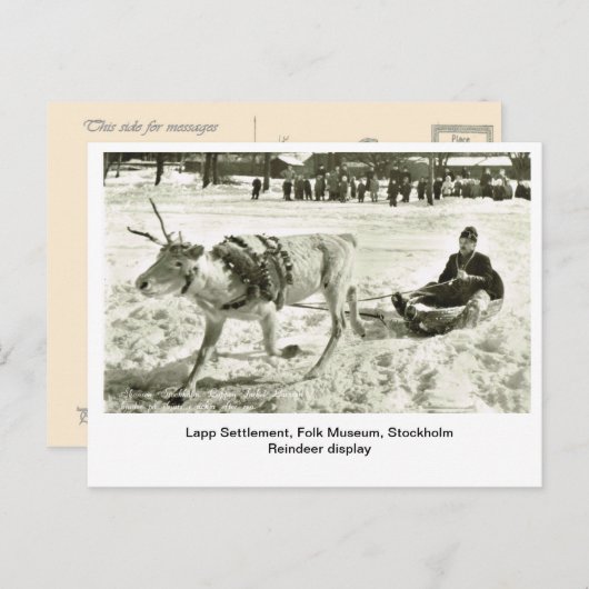 ヴィンテージスウェーデン、ラップ集落、フォーク博物館、 ポストカード (正面/裏面)