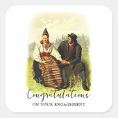 ヴィンテージスウェーデ伝統的ンダレカーリア婚約 スクエアシール (正面)