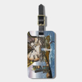 ヴィンテージスエレガントテームパンクのドラゴンアートスエードウイスレス ラゲッジタグ (正面縦)