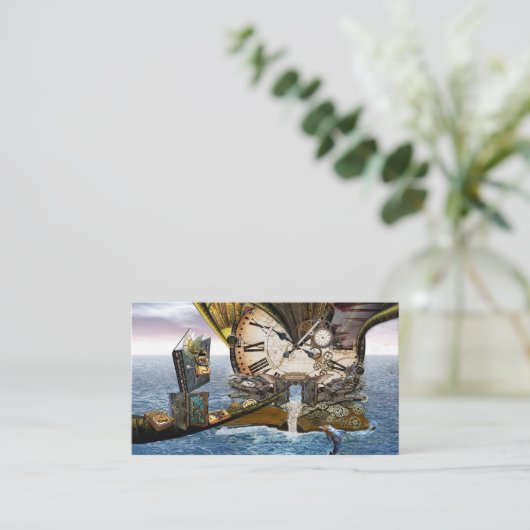 ヴィンテージスエレガントテームパンクのドラゴンアートスエードウイスレス 名刺 (スタンド正面)