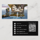 ヴィンテージスエレガントテームパンクのドラゴンアートスエードウイスレス 名刺 (正面/裏面)