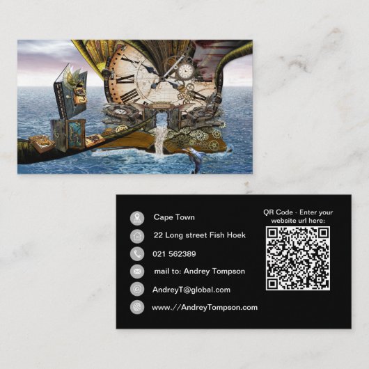 ヴィンテージスエレガントテームパンクのドラゴンアートスエードウイスレス 名刺 (正面/裏面)