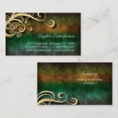 ヴィンテージスエード金ゴールドスワール名刺 名刺 (正面/裏面)