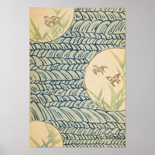 ヴィンテージスカイウォーターカラーアート ポスター (正面)