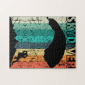 ヴィンテージスカイダイビングギフトレトロパラシュートスカイダイバー ジグソーパズル (横)