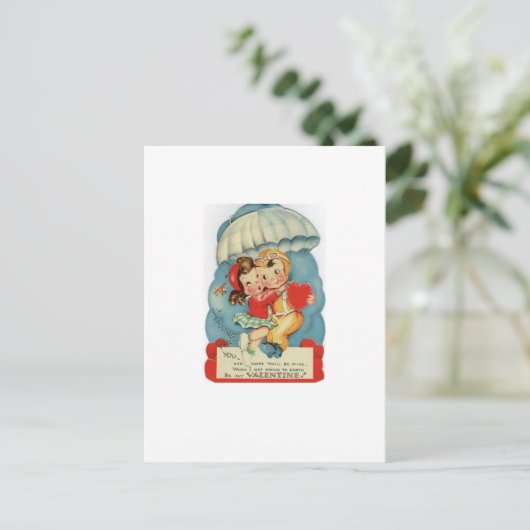 ヴィンテージスカイダイビングバレンタインデー シーズンポストカード (スタンド正面)