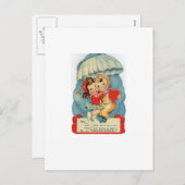 ヴィンテージスカイダイビングバレンタインデー シーズンポストカード (正面/裏面)