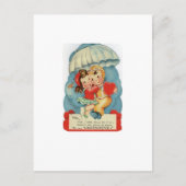 ヴィンテージスカイダイビングバレンタインデー シーズンポストカード (正面)