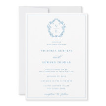 ヴィンテージスカイブルークレストモノグラム結婚ズ