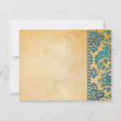 ヴィンテージスカイブルーダマスクレースウェディングRSVP 出欠カード (裏面)