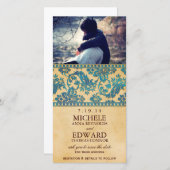 ヴィンテージスカイブルーダマスクレース日付を保存 セーブザデート (正面/裏面)