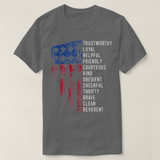 ヴィンテージスカウティングギフトUSアメリカ国旗スカウティンラ Tシャツ (デザイン正面)