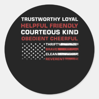 ヴィンテージスカウトのライブ米国国旗 ラウンドシール