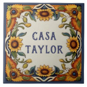 ヴィンテージスカスタムンフラワープレート標識 タイル (正面)