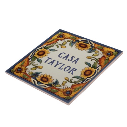 ヴィンテージスカスタムンフラワープレート標識 タイル (側面)