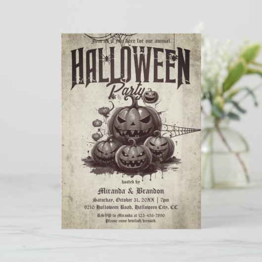 ヴィンテージスカリーパンプキンズ大人ハローウィンパーティ 招待状 (スタンド正面)