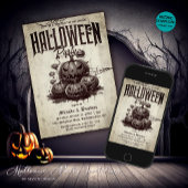 ヴィンテージスカリーパンプキンズ大人ハローウィンパーティ 招待状