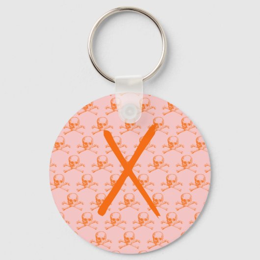 ヴィンテージスカルとクロスボーン キーホルダー (正面)