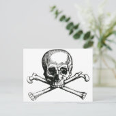 ヴィンテージスカルとクロスボーン ポストカード (スタンド正面)