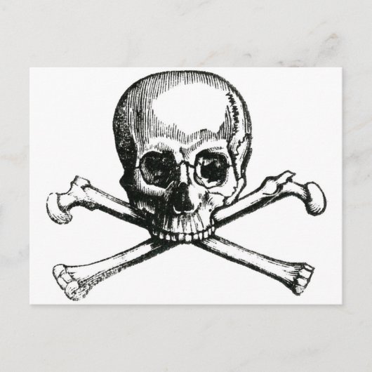 ヴィンテージスカルとクロスボーン ポストカード (正面)