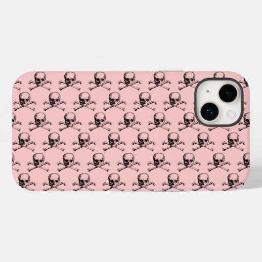 ヴィンテージスカルとクロスボーン Case-Mate iPhoneケース (裏面 (横))