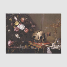 ヴィンテージスカルとバラの切り離しティッシュペーパー 薄葉紙