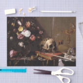 ヴィンテージスカルとバラの切り離しティッシュペーパー 薄葉紙 (クラフト)