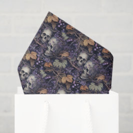 ヴィンテージスカルとフローラハロウィーン 薄葉紙