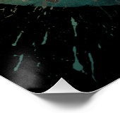 ヴィンテージスカルと花白黒 ポスター (コーナー)