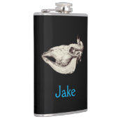 ヴィンテージスカルの牛イラストレーション名 フラスク (右)