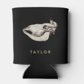 ヴィンテージスカルの牛イラストレーション名 缶クーラー (裏面)