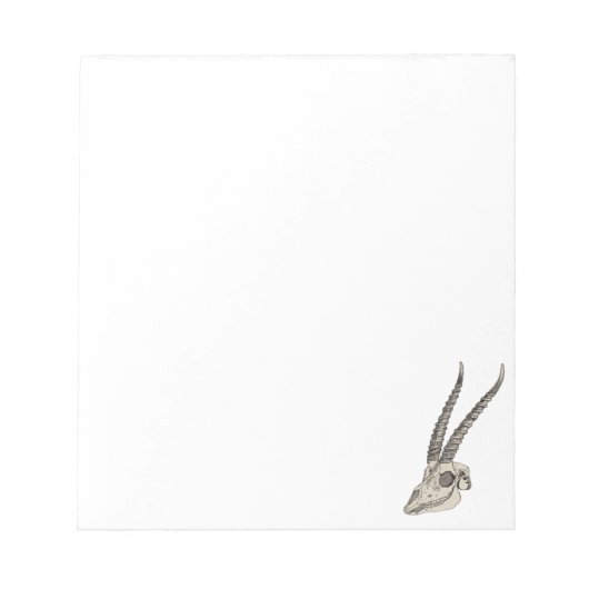 ヴィンテージスカルアンティークアンテロープイラストレーション ノートパッド (正面)