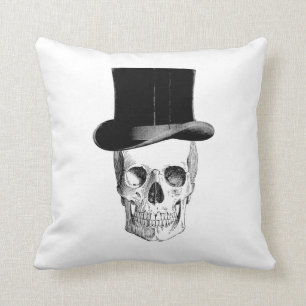 ヴィンテージスカルイラストレーション クッション