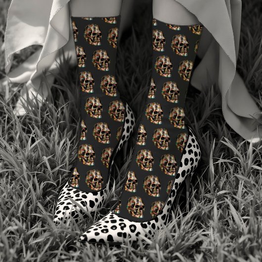 ヴィンテージスカルカッコいい・ゴシッユニーククハロウィーン ソックス