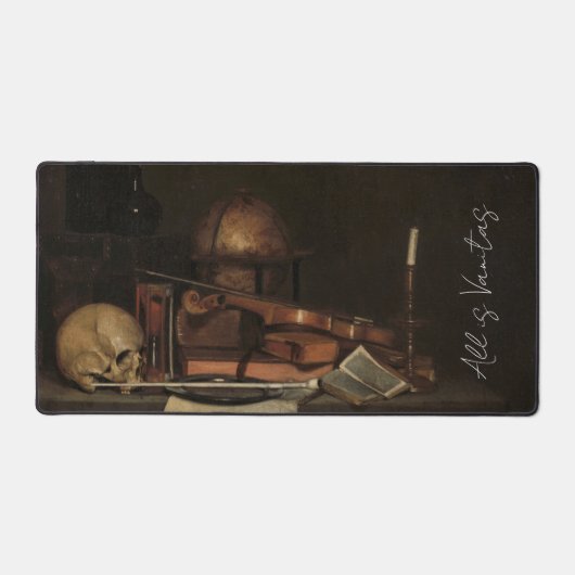 ヴィンテージスカルゴシックコテージコアダークアカデミア デスクマット (正面)