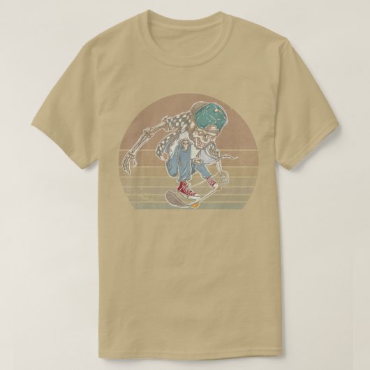 ヴィンテージスカルスケートボードスケートボーディン Tシャツ (デザイン正面)