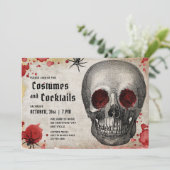 ヴィンテージスカルスパイダー血アダルトハロウィーン招待状 シーズンカード (スタンド正面)