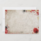 ヴィンテージスカルスパイダー血アダルトハロウィーン招待状 シーズンカード (裏面)