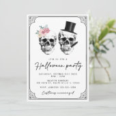 ヴィンテージスカルハロウィーンの衣装パーティの招待状 招待状 (スタンド正面)