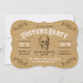 ヴィンテージスカルハロウィーンの衣装パーティー 招待状 (正面)