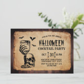ヴィンテージスカルハロウィーンカクテルパーティー 招待状 (スタンド正面)