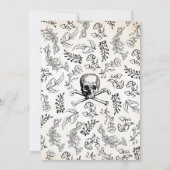 ヴィンテージスカルハロウィーン誕生日 招待状 (裏面)