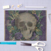 ヴィンテージスカルハロウィーン 薄葉紙 (クラフト)