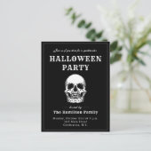 ヴィンテージスカルハローウィンパーティ招待状 ポストカード (スタンド正面)
