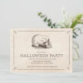 ヴィンテージスカルハローウィンパーティ招待状 招待状 (スタンド正面)