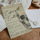 ヴィンテージスカルハローウィンパーティ招待状 招待状