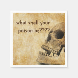 ヴィンテージスカルハローウィンパーティ スタンダードカクテルナプキン