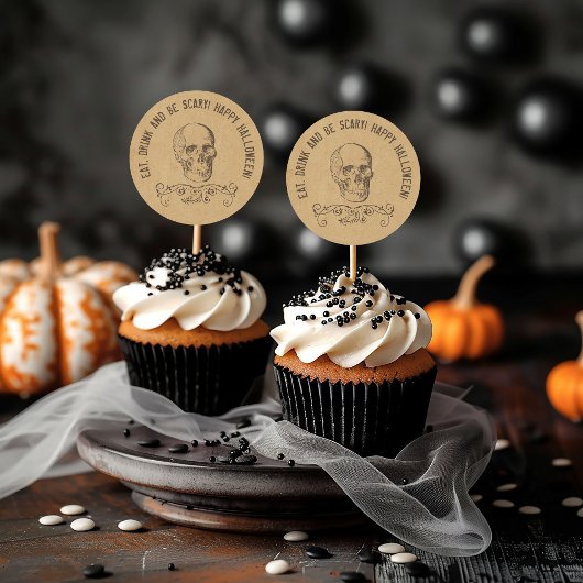 ヴィンテージスカルハローウィンパーティ ラウンドシール