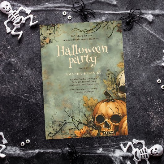 ヴィンテージスカルハローウィンパーティ 招待状