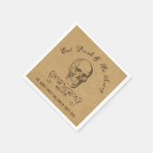 ヴィンテージスカルパーソナライズされたハローウィンパーティ スタンダードカクテルナプキン (角)